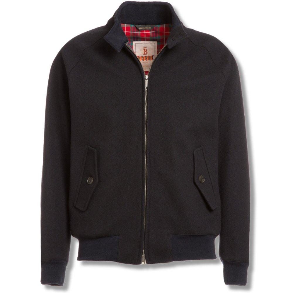 The All New Baracuta Melton Wool G9 Slim Fit Harrington Jacket Navy 40